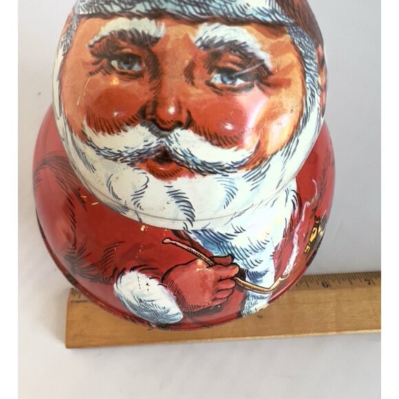 Cheinco Santa Claus Roly-Poly Tobacco/Candy Christmas Tin Container 1980 7.5x6" - Picture 9 of 10